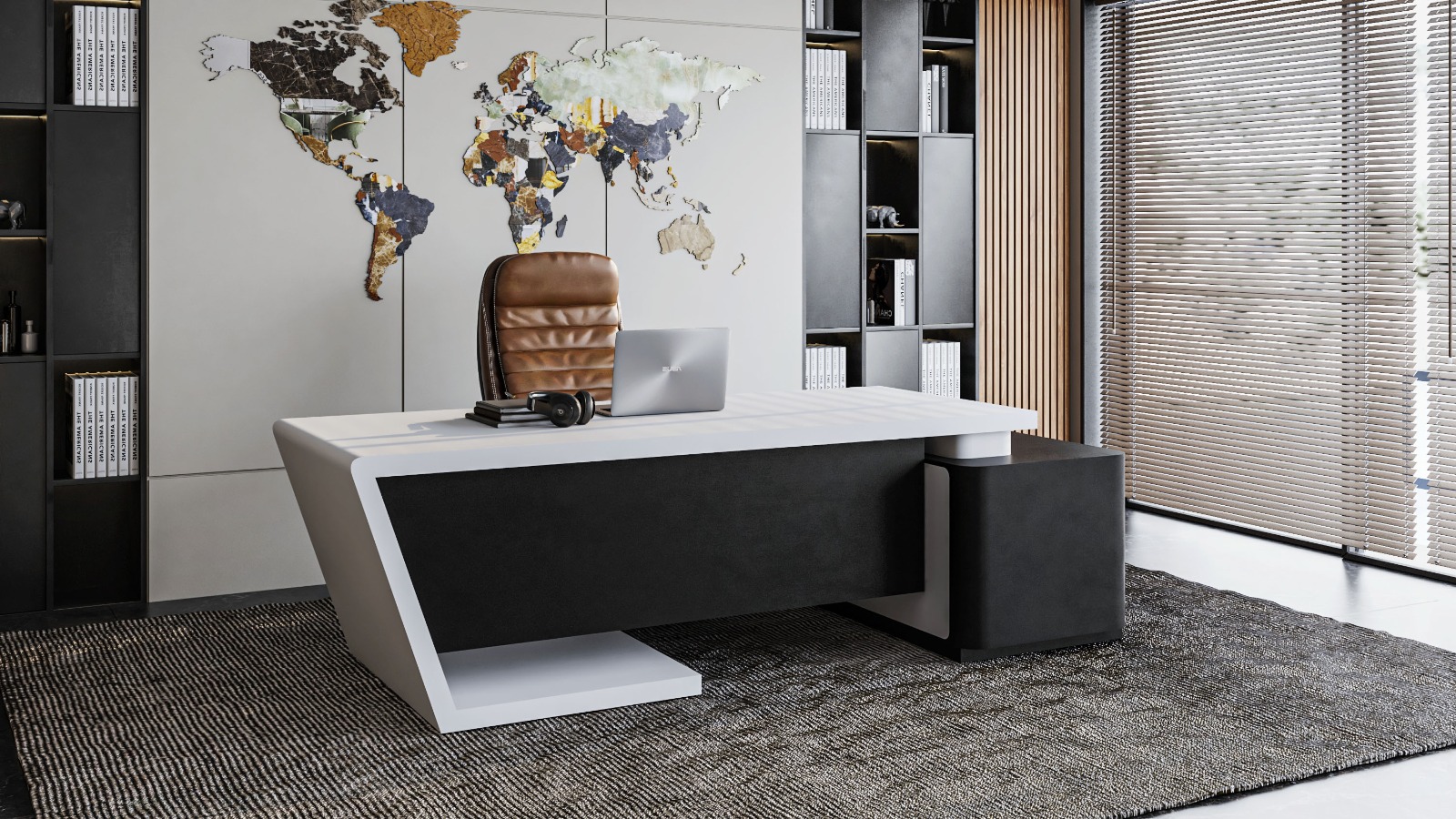 Unique Shaped Executive Desk - office furniture collections