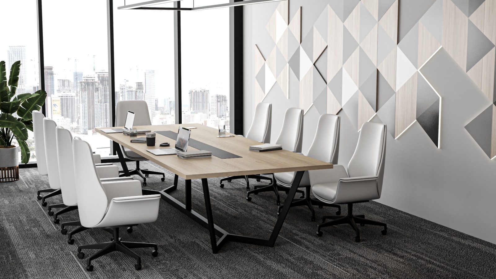 office furniture collections - Corporate conference desk for 10 persons.